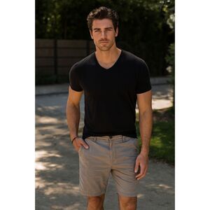 John Varvatos Star USA Gray 100% Cotton Chino Shorts   Mens Size 34